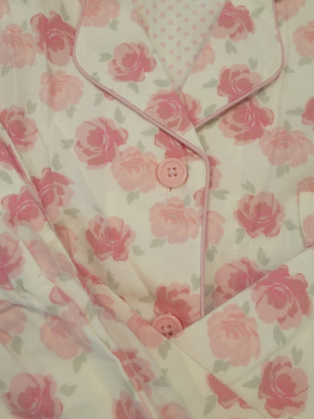 Adonna Pink Rose Two-Piece Cotton Pajama Set - Picture 4 of 5